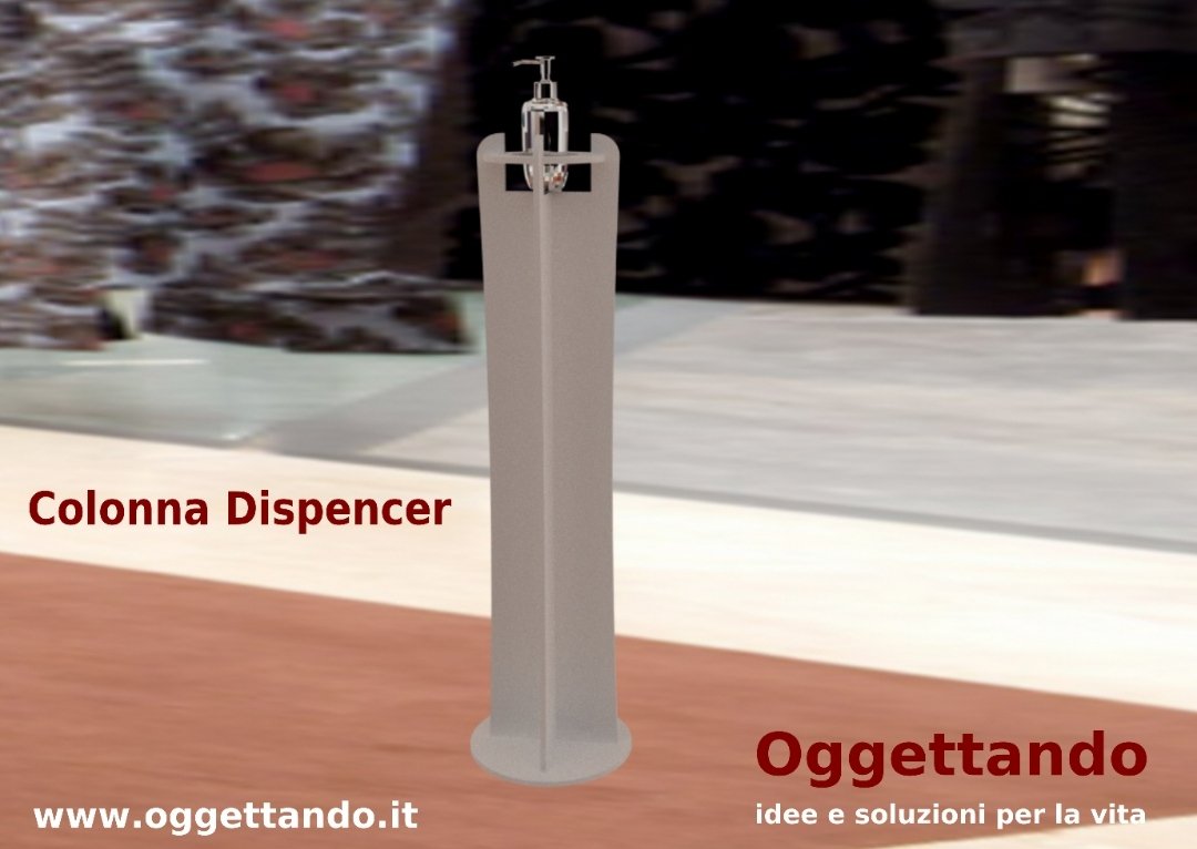 colonnina_porta_dispencer_oggettando colonnina portadispenser igienizzante
