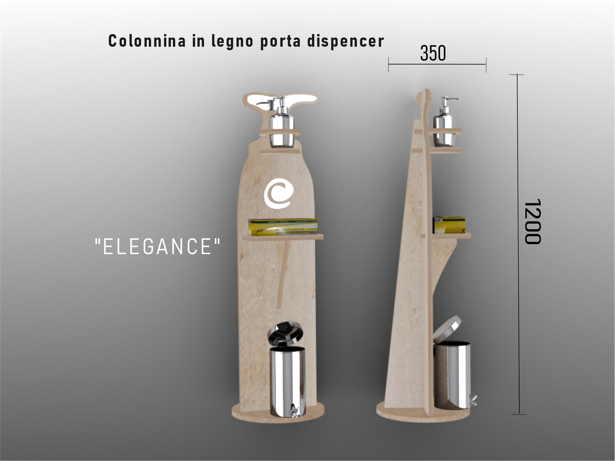 colonninabetulla elegance colonnina portadispenser legno